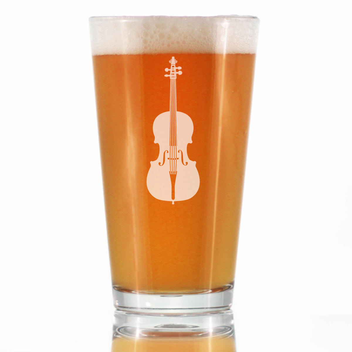 Cello - Pint Glass for Beer - Orchestra Gifts for Cellists - 16 oz Glasses