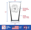 Cheers to 8 Years - Pint Glass for Beer - Gifts for Women & Men - 8th Anniversary Party Decor - 16 Oz Glasses