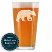 Bear Engraved Pint Glass - Multi-Layer Engraving - 16 oz