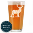 Deer Engraved Pint Glass - Multi-Layer Engraving - 16 oz