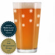 Star Pattern Engraved Pint Glass - Full Wrap - Multi-Layer Engraving - 16 oz