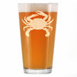 Crab Engraved Pint Glass - Multi-Layer Engraving - 16 oz