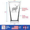 Deer Engraved Pint Glass - Multi-Layer Engraving - 16 oz