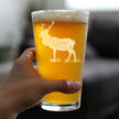 Elk Engraved Pint Glass - Multi-Layer Engraving - 16 oz