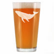 Whale Engraved Pint Glass - Multi-Layer Engraving - 16 oz