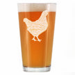 Hen Engraved Pint Glass - Multi-Layer Engraving - 16 oz