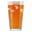 Flying Ducks Engraved Pint Glass - Full Wrap - Multi-Layer Engraving - 16 oz