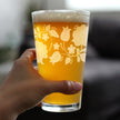 Folk Art Floral Engraved Pint Glass Hungarian Kalocsa Embroidery Pattern Multi-Layer Engraving - 16 oz