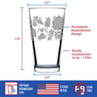 Folk Art Floral Engraved Pint Glass Hungarian Kalocsa Embroidery Pattern Multi-Layer Engraving - 16 oz