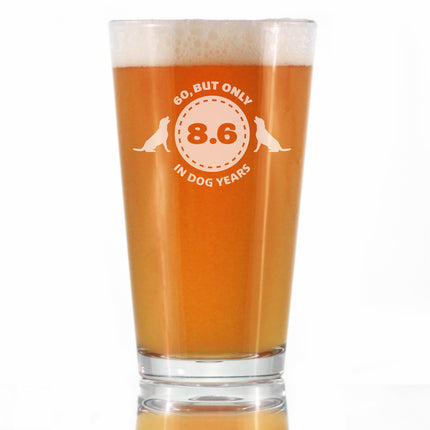 60th Birthday Dog Years - Pint Glass for Beer - Unique Funny Bday Gifts for Women and Men Turning 60 - 16 oz Glasses