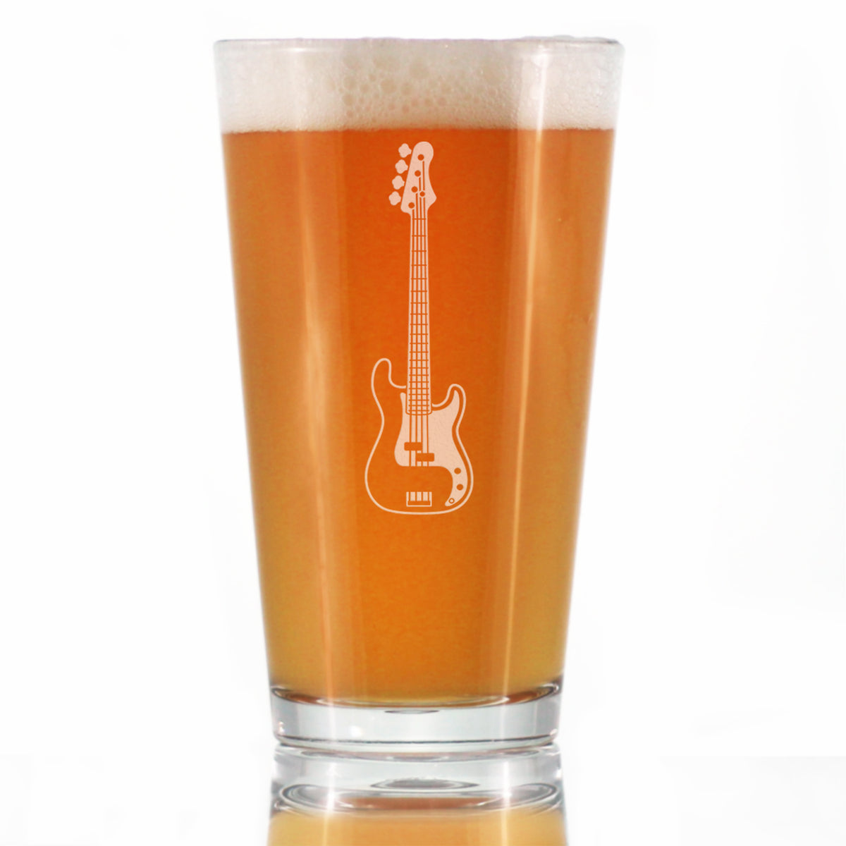 Electric Bass Pint Glass for Beer - Music Gifts for Bass Players, Teachers and Musical Accessories for Musicians that Play Bass Guitar - 16 Oz Glasses