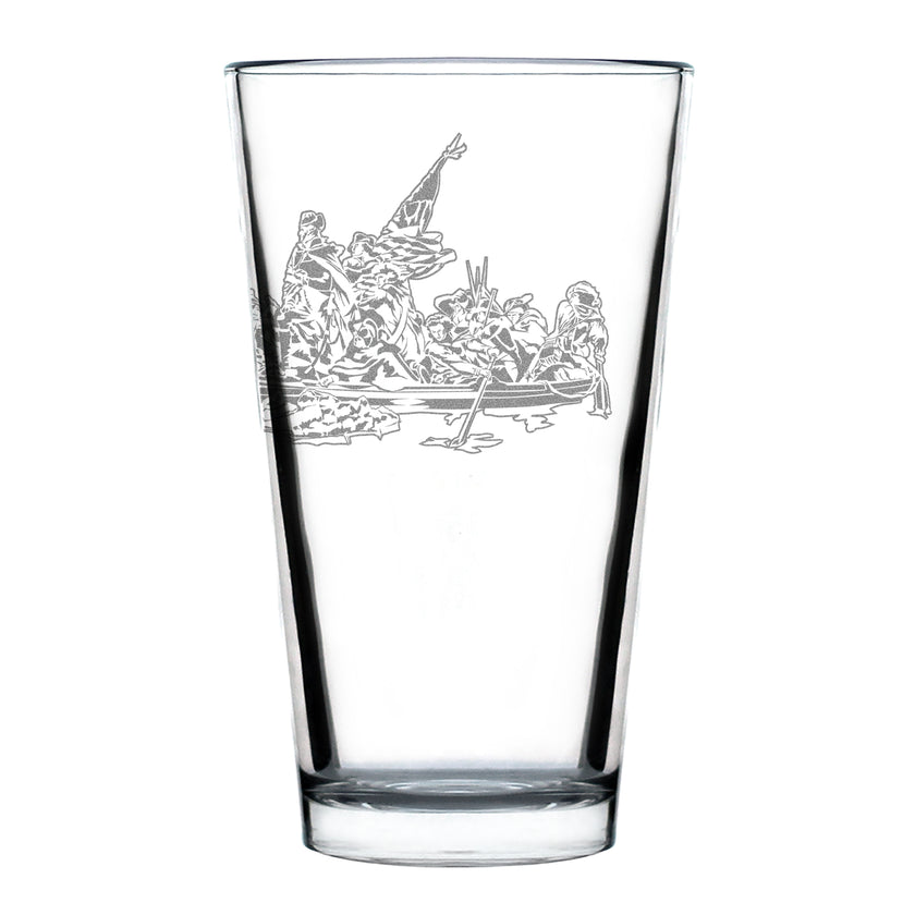 Freedom 250 Washington Crossing the Delaware Engraved Pint Glass - 16oz Official USA 250th Anniversary Merch