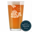 Freedom 250 Raising the Flag on Iwo Jima Engraved Pint Glass - 16oz Official USA 250th Anniversary Merch