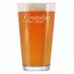 Grandpa Est 2026 - Engraved Pint Glass - New Grandfather Gift for First Time Grandparents - Decorative High Quality Pint Glasses for Beer - 16oz