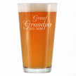 Great Grandpa Est 2026 - Engraved Pint Glass - New Great Grandfather Gift for First Time Great Grandparents - Decorative High Quality Pint Glasses for Beer - 16oz