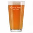 Great Uncle Est 2026 - Engraved Pint Glass - New Great Uncle Gift for First Time Great Uncles - Decorative High Quality Pint Glasses for Beer - 16oz