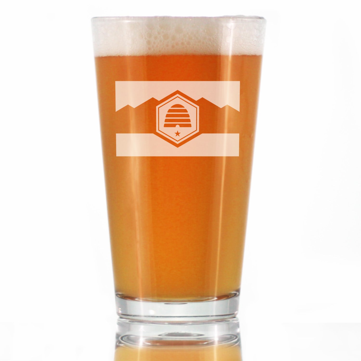 Utah Flag Pint Glass for Beer - State Themed Drinking Decor and Gifts for Utahn Women & Men - 16 Oz Glasses (Copy)