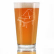Grand Piano Pint Glass for Beer - Music Gifts for Piano Players, Teachers and Musical Accessories for Musicians that Play Keys - 16 Oz Glasses