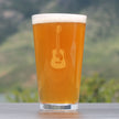 Acoustic Guitar - Pint Glass for Beer - Fun Musician Gifts and Musical Accessories for Women and Men - 16 Oz Glasses