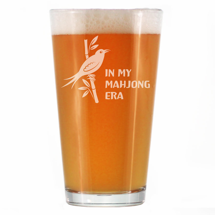 Mahjong Era - Engraved Pint Glass - 16 oz