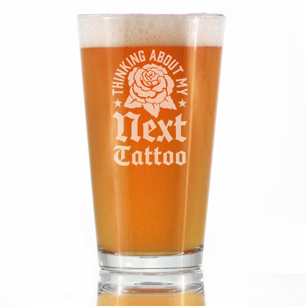 Next Tattoo Engraved Pint Glass Gifts for Tattoo Artist High Quality Pint Glasses for Beer - 16oz
