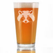 Raccoon Face - Pint Glass for Beer - Cute Raccoon Gifts for Animal Lovers - 16 oz Glasses