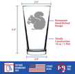 Squirrel Pint Glass for Beer - Squirrel Gifts and Decor with Squirrels - 16 Oz Glasses