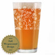 Chinoiserie Mural Pattern Engraved Pint Glass - Full Wrap - Multi-Layer Engraving - 16 oz
