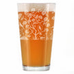 Chinoiserie Mural Pattern Engraved Pint Glass - Full Wrap - Multi-Layer Engraving - 16 oz