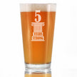 5 Years Strong Engraved Pint Glass Gifts 5th Anniversary Party Decor High Quality Pint Glasses for Beer - 16oz