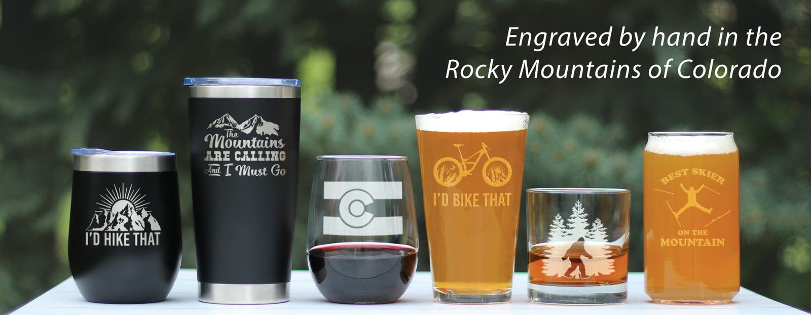 Mountain Themed Beer Glass, Design: OD1 - Everything Etched