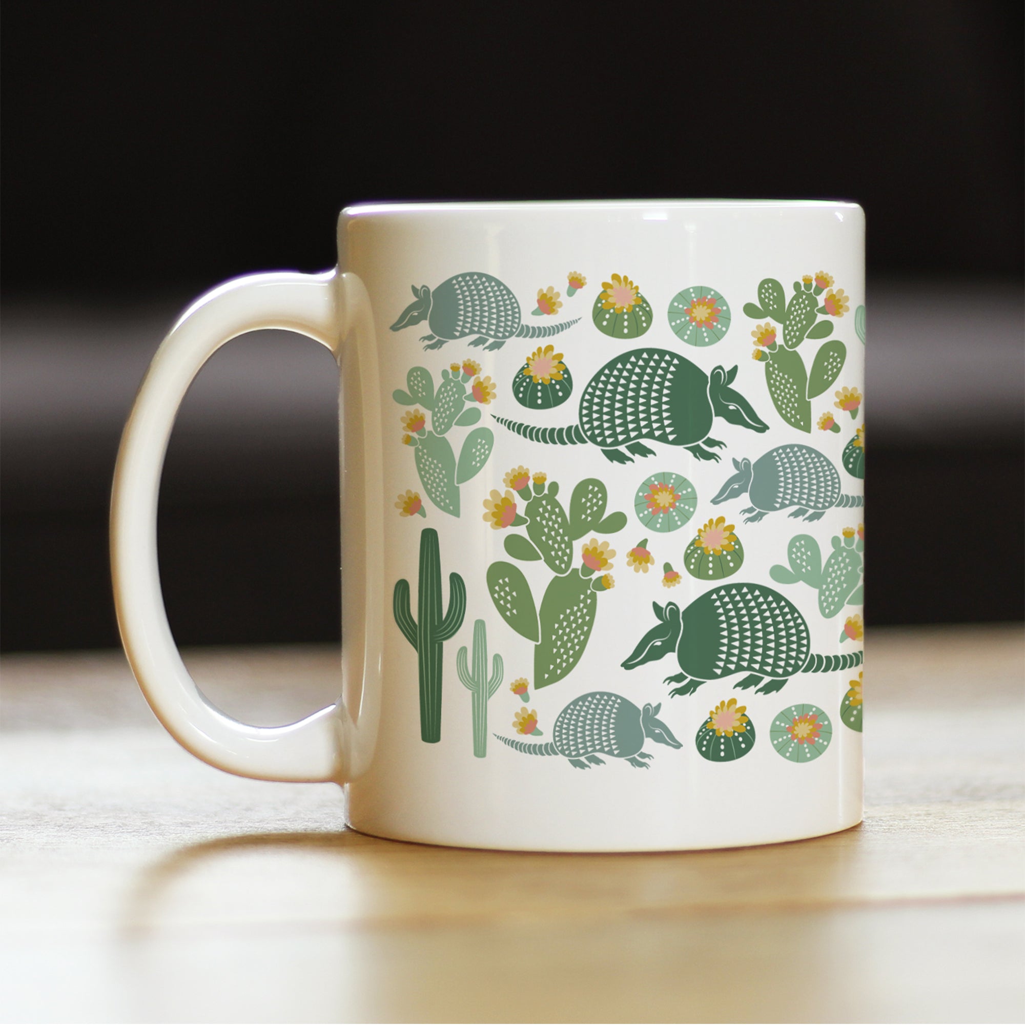 Armadillo Coffee Mug Texas Gifts and Souvenirs White Ceramic Coffee Cup