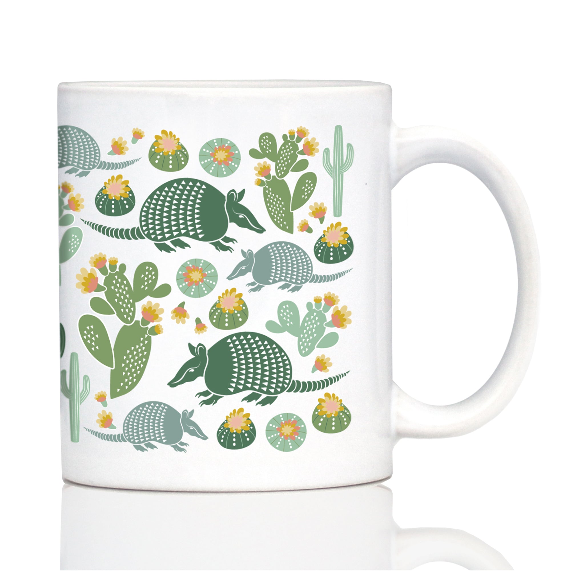 Armadillo Coffee Mug Texas Gifts and Souvenirs White Ceramic Coffee Cup