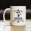Happy 5th Anniversary Coffee Mug Gifts 5 Year Anniversary Art Deco Party Decor White Ceramic Coffee Cup