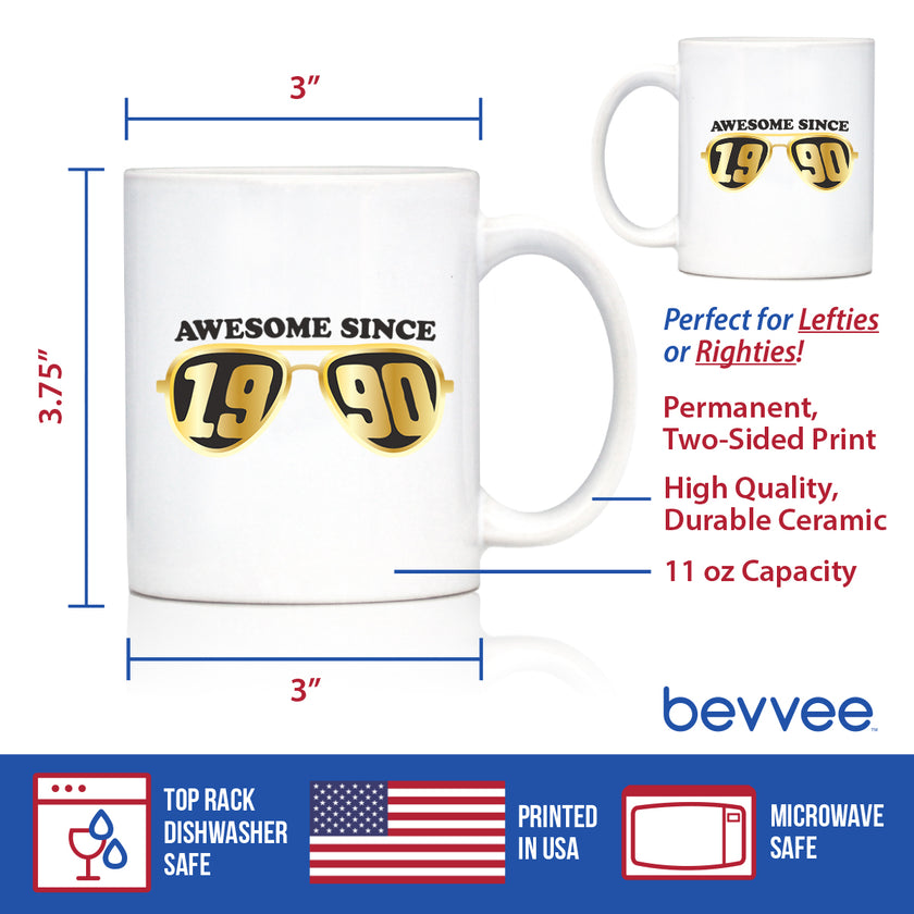 Awesome Since 1990 Coffee Mug 35th Birthday Gift Ideas White Ceramic Coffee Cup