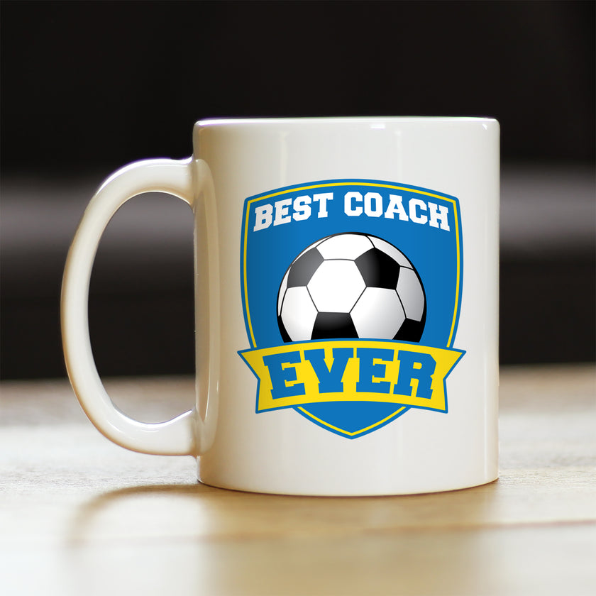 Soccer Coach Gifts for Coaches Coffee Mug Best Coach Ever White Ceramic Coffee Cup