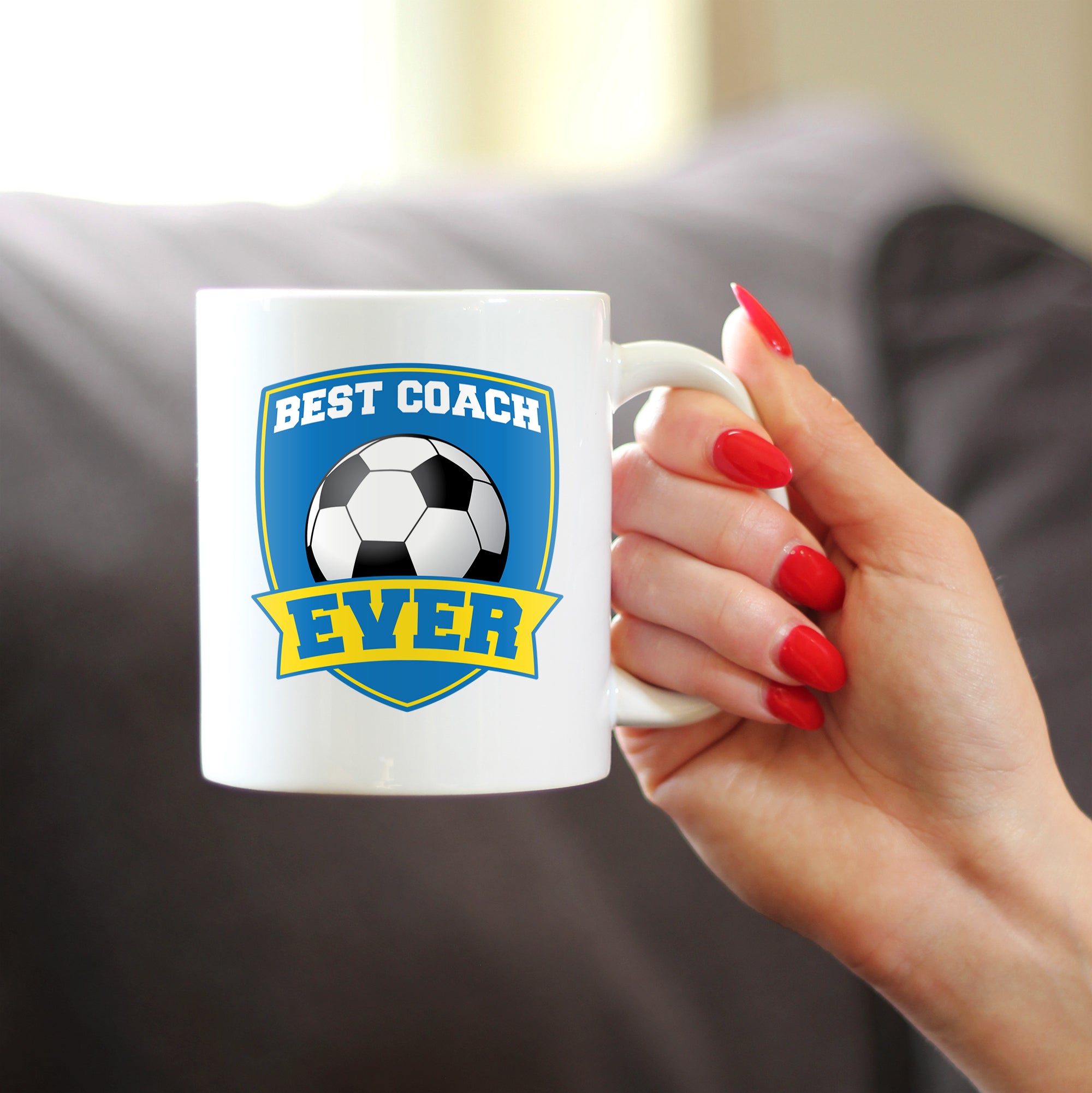 Soccer Coach Gifts for Coaches Coffee Mug Best Coach Ever White Ceramic Coffee Cup
