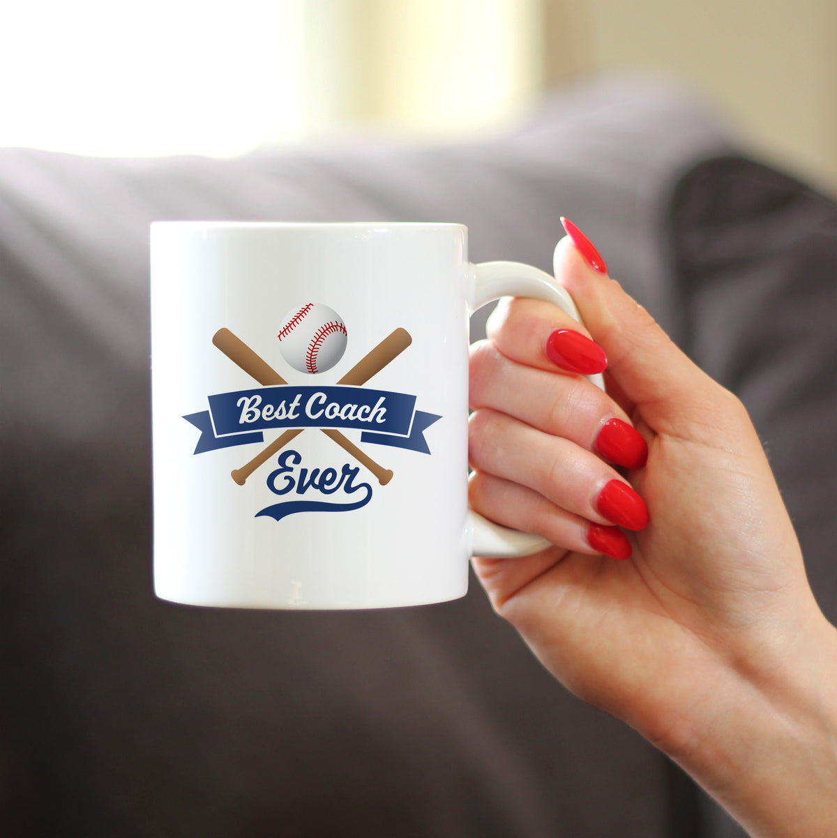 Baseball Gifts for Coaches Coffee Mug Best Coach Ever White Ceramic Coffee Cup