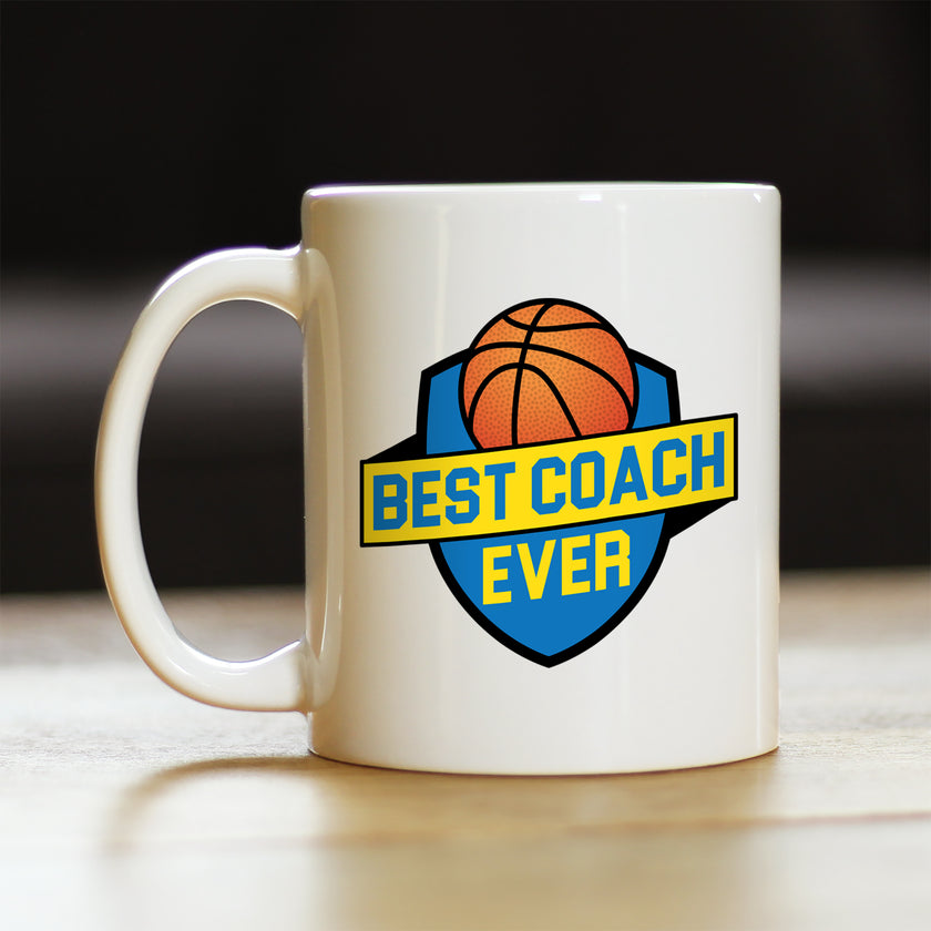 Basketball Coach Gifts for Coaches Coffee Mug Best Coach Ever White Ceramic Coffee Cup