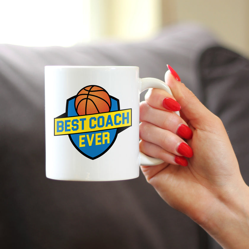 Basketball Coach Gifts for Coaches Coffee Mug Best Coach Ever White Ceramic Coffee Cup