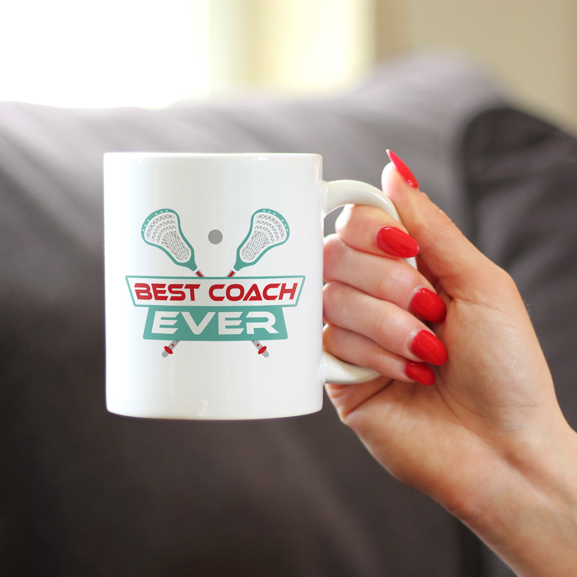 Lacrosse Coach Gifts for Coaches Coffee Mug Best Coach Ever White Ceramic Coffee Cup