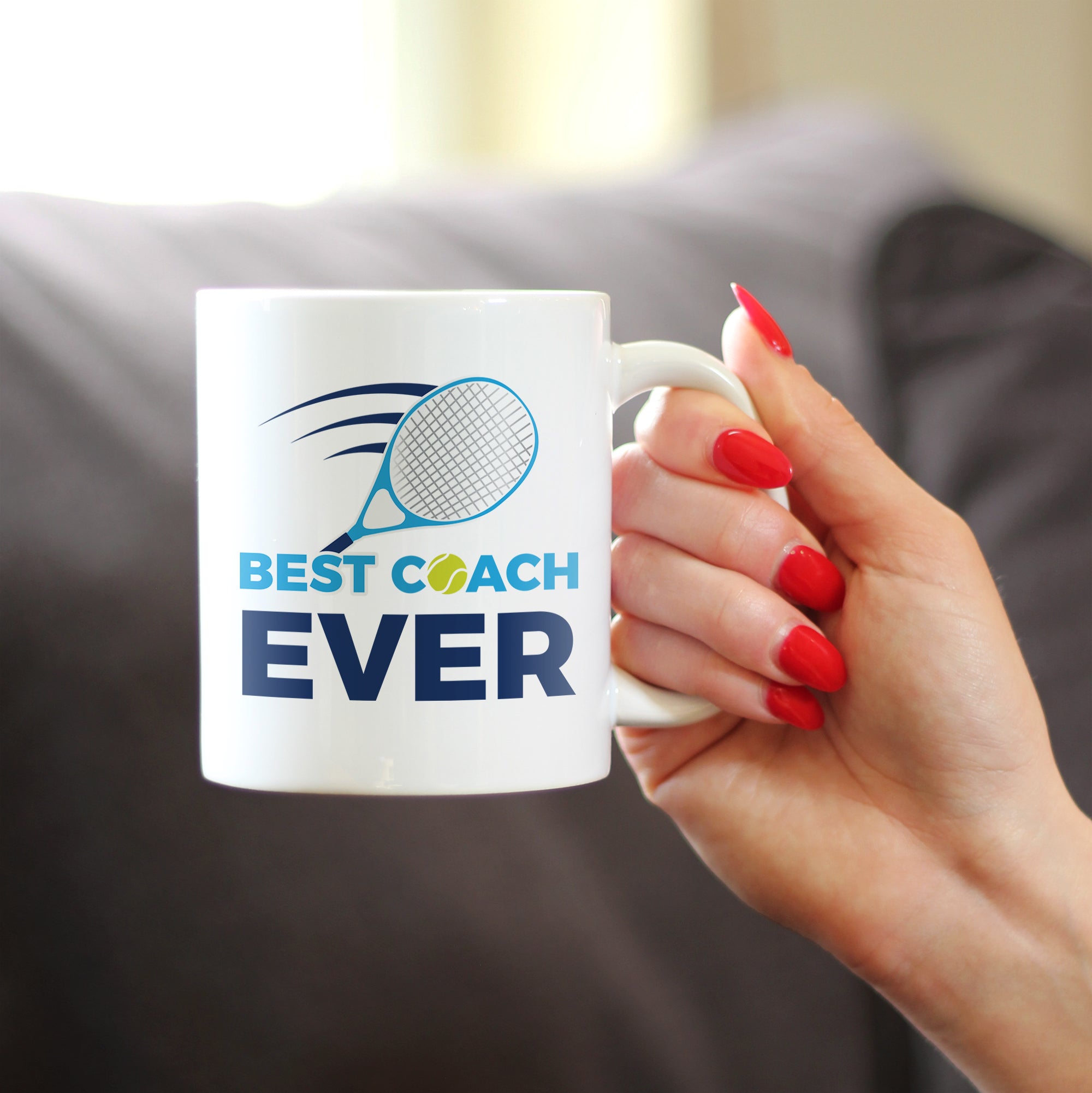 Tennis Coach Gifts for Coaches Coffee Mug Best Coach Ever White Ceramic Coffee Cup