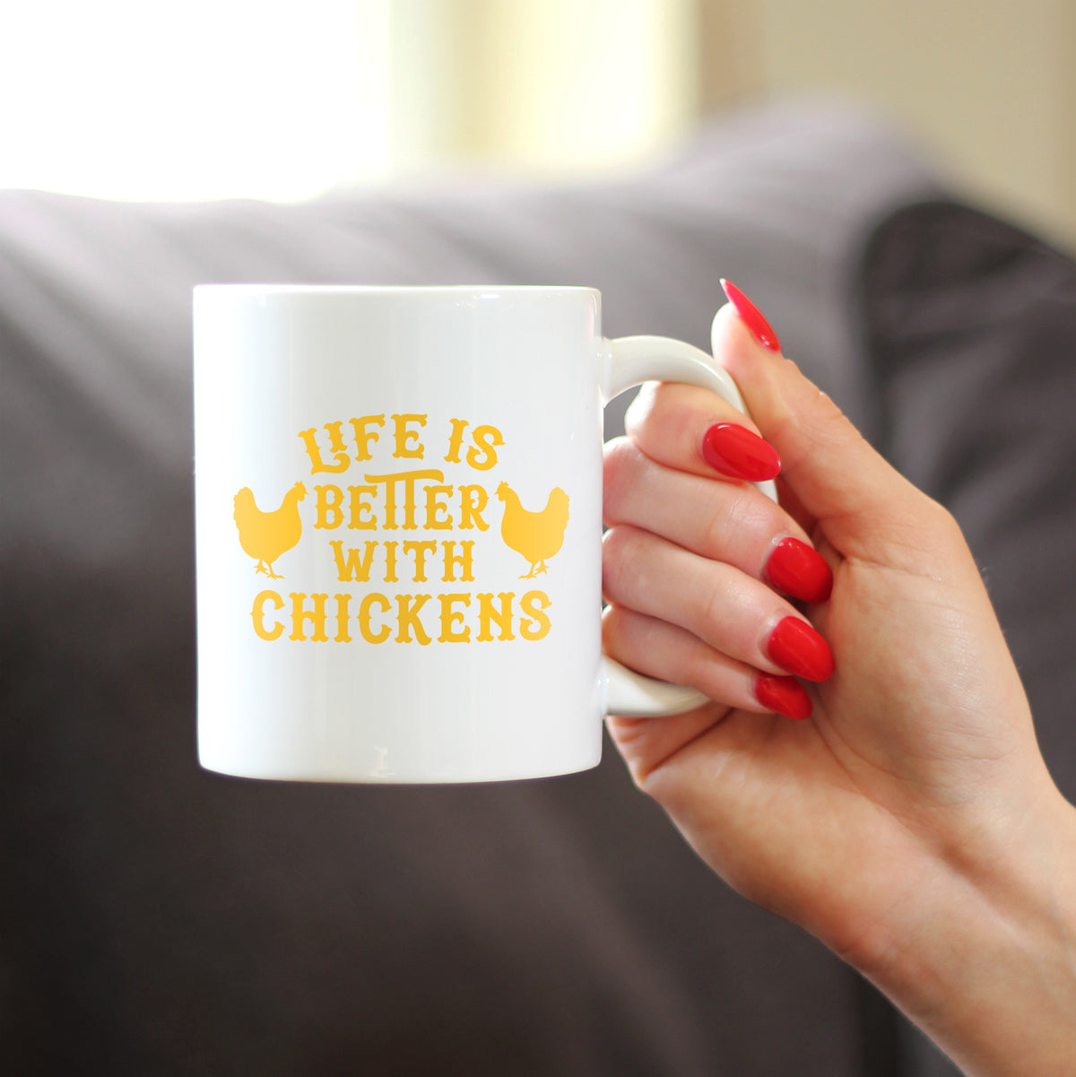 Life is Better with Chickens - Funny Coffee Mug - Chicken Themed Decor &amp; Mama Hen Gifts for Women