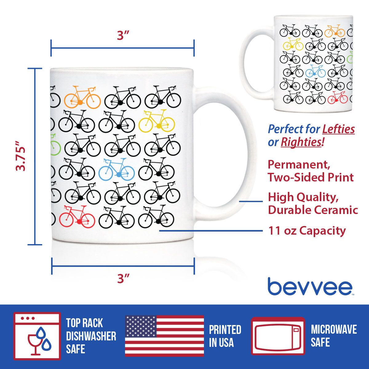 Bicycle Coffee Mug - Unique Road Biking Themed Decor and Gifts for Cyclists