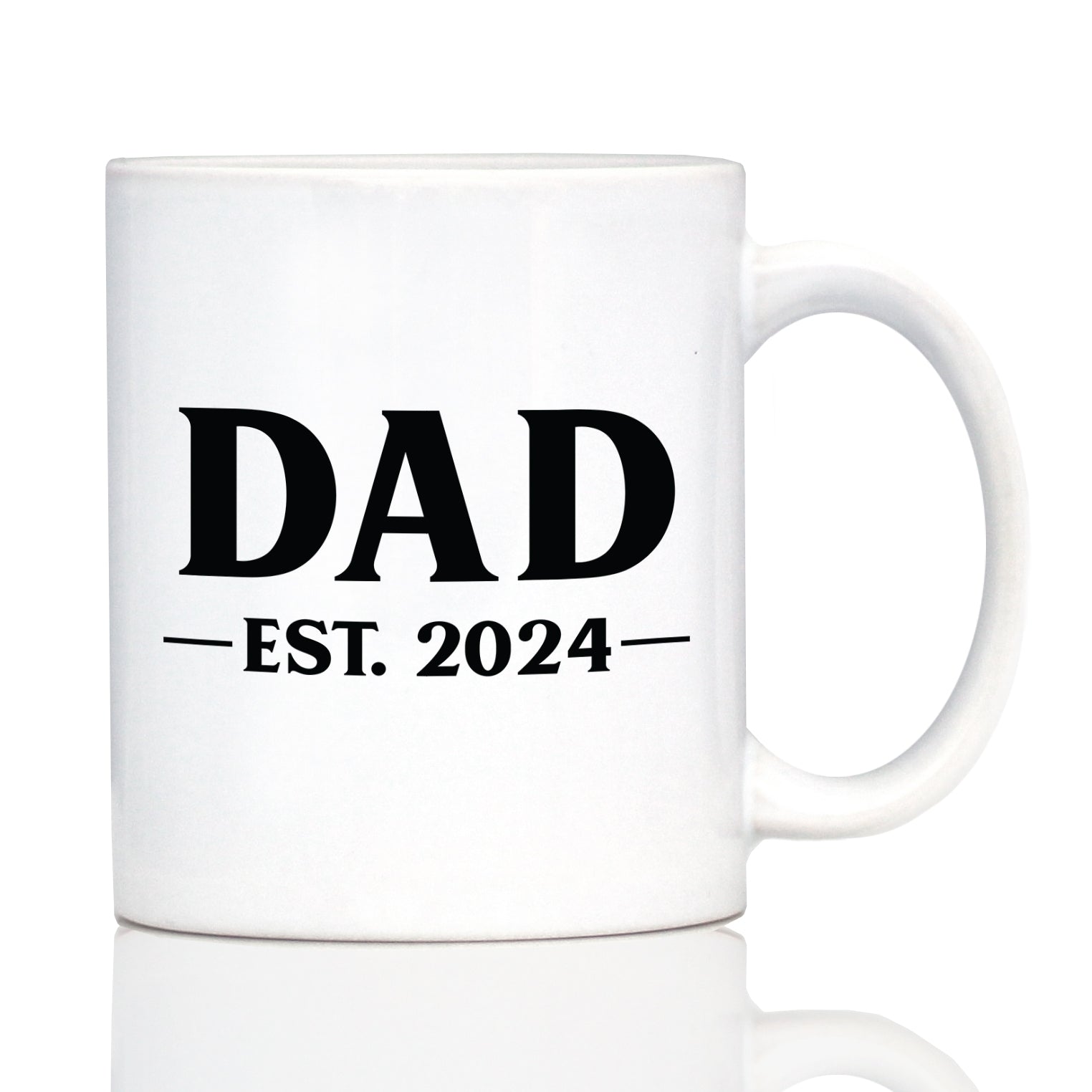 Dad Est 2024 - New Father Coffee Mug Gift for First Time Parents - Bold