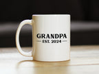 Grandpa Est 2024 - New Grandfather Coffee Mug Gift for First Time Grandparents - Bold