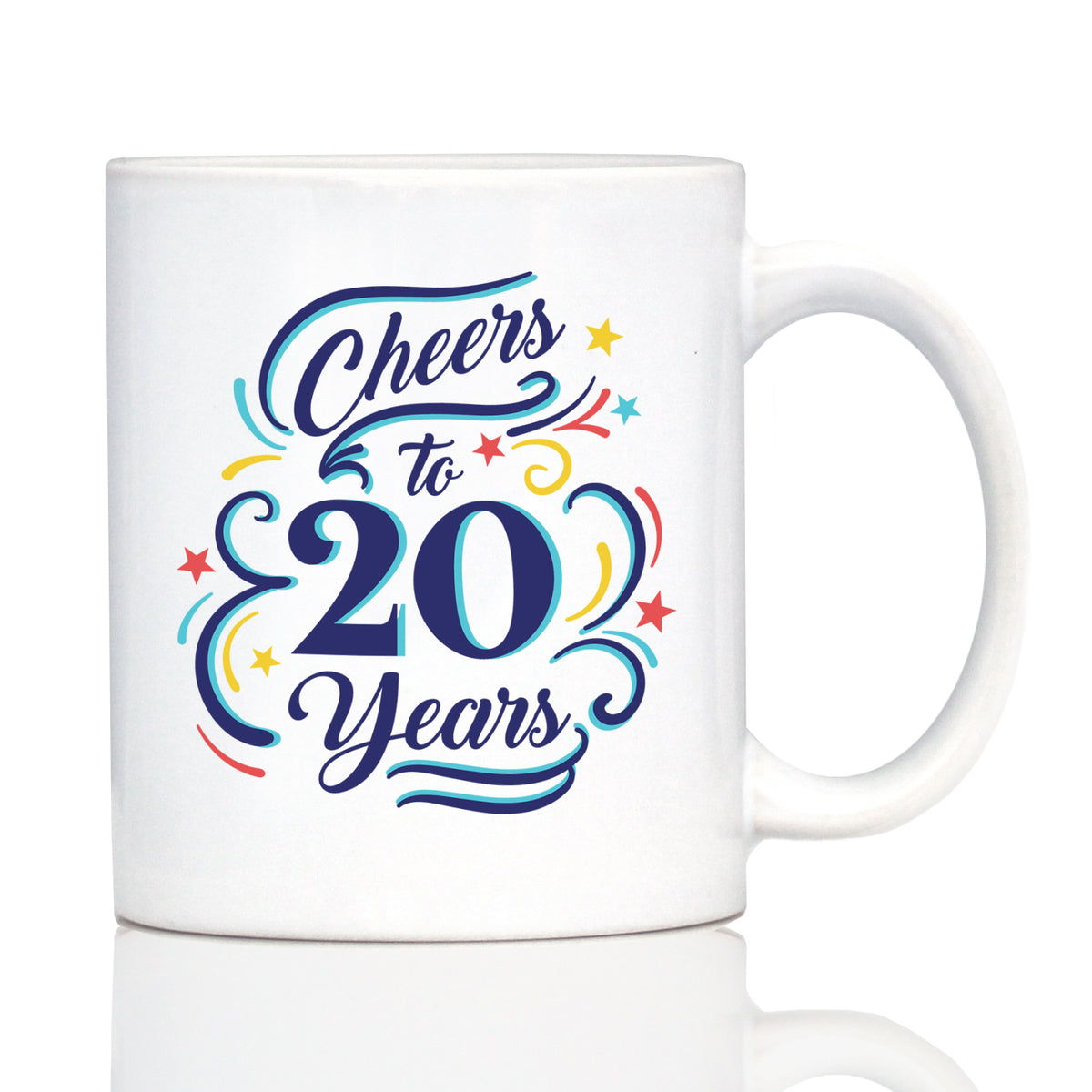 Cheers to 20 Years - Coffee Mug Gifts for Women &amp; Men - 20th Anniversary Party Decor