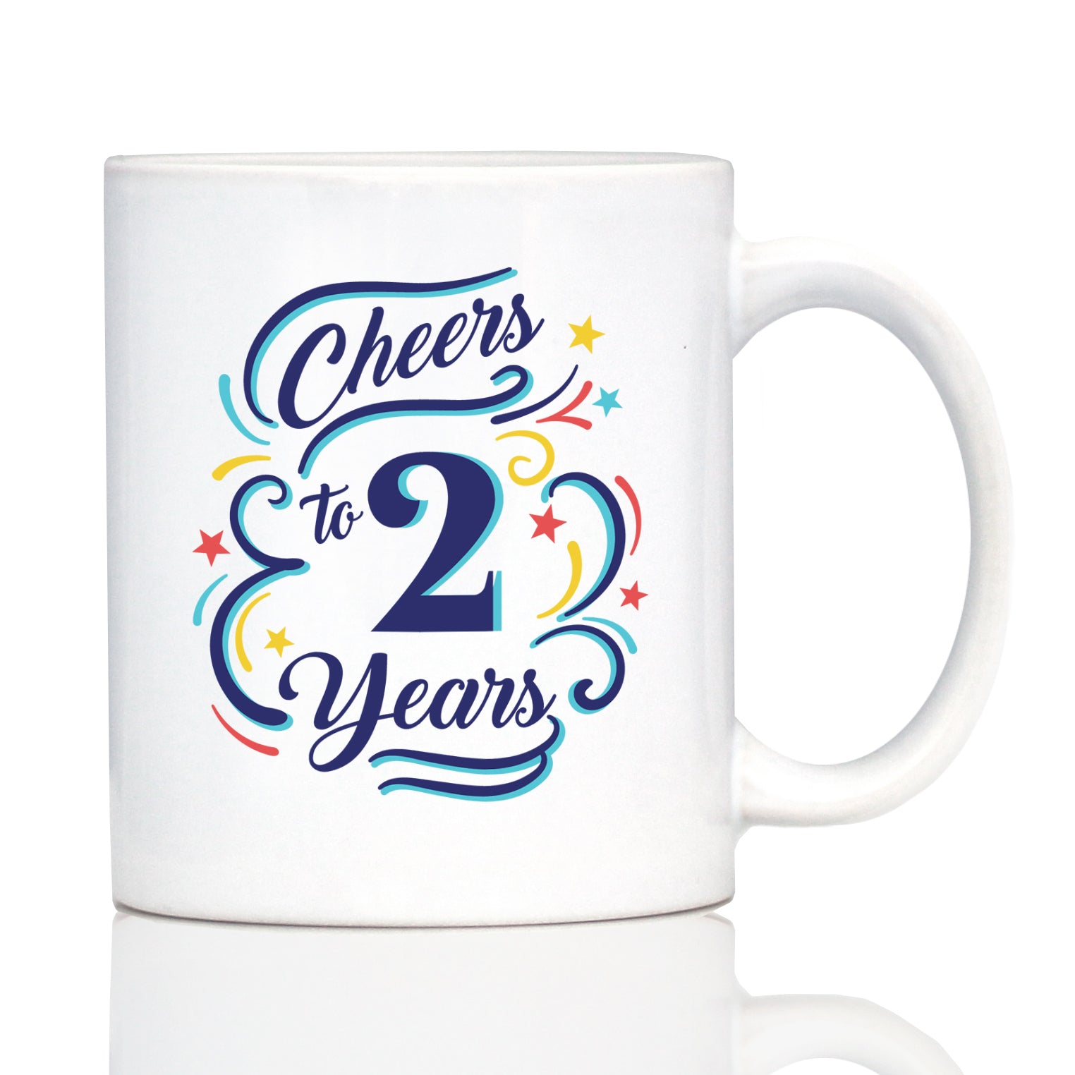 Cheers to 2 Years - Coffee Mug Gifts for Women & Men - 2nd Anniversary Party Decor