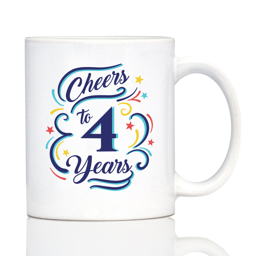 Cheers to Years - Anniversary Party Cups & Decor - Engraved Glasses & Color Ceramic Coffee Mugs