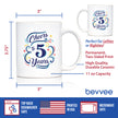 Cheers to 5 Years - Coffee Mug Gifts for Women & Men - 5th Anniversary Party Decor